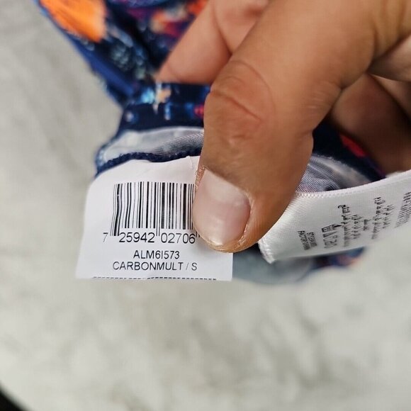 BCBGMAXAZRIA Dress Womens S Blue Floral Jersey Knit Pockets Drop Waist Tropical - Picture 8 of 9